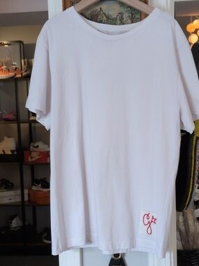 Golden Goose Kids White Short-Sleeve Crewneck Tee with Red Embroidered Logo